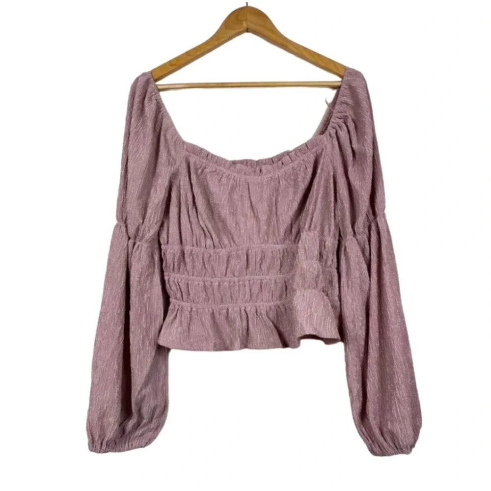 NWT Revolve x ASTR the Label Cinched Milkmaid Coquette Fairy Top Pink Small
